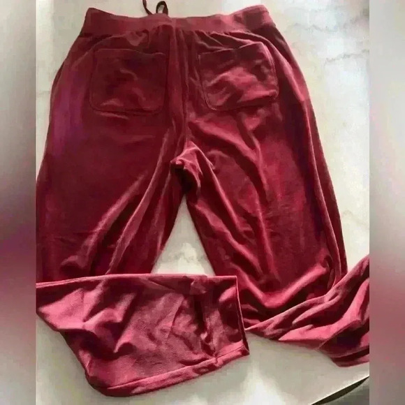 Loft Outlet 2 Piece Velour Jogging Set Top is Size M Bottoms Size L Cayenne Red - Picture 6 of 7